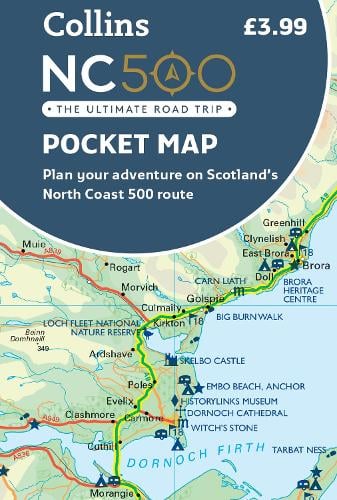 NC500 Pocket Map: Plan Your Adventure on Scotlands North Coast 500 Route Official Map (Sheet map, folded) Collins Maps 9780008535728 book cover