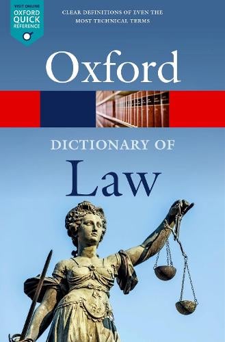 A Dictionary of Law - Oxford Quick Reference Jonathan Law 9780192897497 book cover