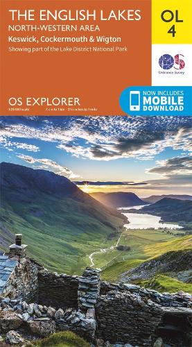 The English Lakes - North-Western Area: Keswick, Cockermouth & Wigton - OS Explorer OL 4 (Sheet map, folded) Ordnance Survey 9780319263990 book cover