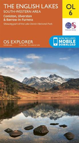 The English Lakes South-Western Area: Coniston, Ulverston & Barrow-in-Furness - OS Explorer OL 6 (Sheet map, folded) Ordnance Survey 9780319264010 book cover