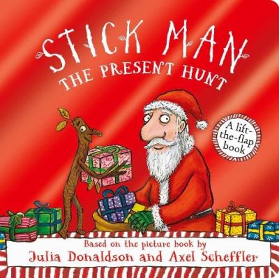 Stick Man - The Present Hunt: A lift-the-flap adventure (Foiled Edition) (Board book) Julia Donaldson, Axel Scheffler 9780702344572 book cover