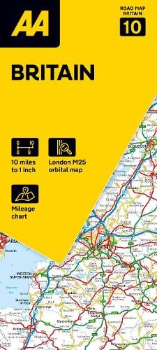 AA Road Map Britain - AA Road Map Britain series 10 (Sheet map, folded) AA Publishing 9780749584153 book cover