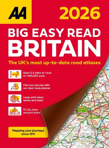 AA Big Easy Read Atlas Britain 2026 (Spiral bound) AA Publishing 9780749584313 book cover