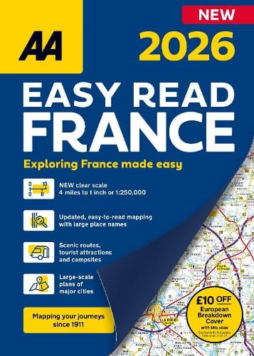 AA Easy Read Atlas France 2026 (Spiral bound) AA Publishing 9780749584443 book cover