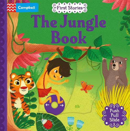 The Jungle Book: A Push, Pull, Slide Book - Campbell First Stories (Board book) Campbell Books, Miriam Bos 9781035056262 book cover