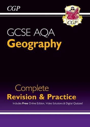 GCSE Geography AQA Complete Revision & Practice includes Online Edition, Videos & Quizzes - CGP AQA GCSE Geography CGP Books 9781782946137 book cover