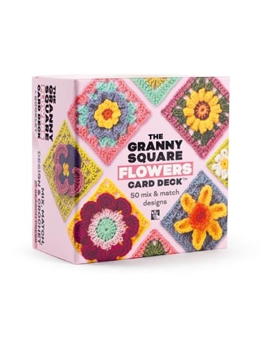The Granny Square Flowers Card Deck: 50 Mix and Match Designs - The Granny Square Card Deck Collection Claire Montgomerie 9781800923065 book cover