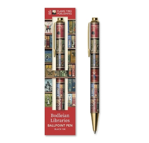Bodleian Libraries: High Jinks Bookshelves Boxed Decorative Ballpoint Pen - Boxed Ballpoint Pens Flame Tree Studio 9781835621936 book cover