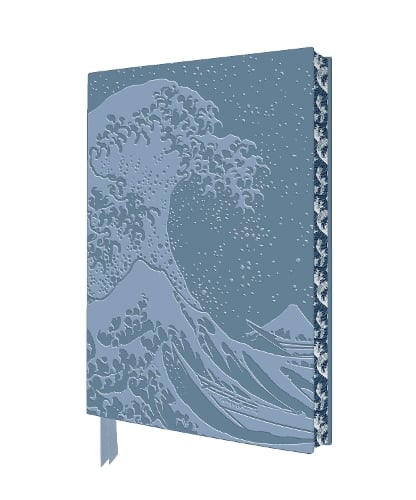Embossed Hokusai Wave Blue Journal - Artisan Art Notebooks Flame Tree Studio 9781839648670 book cover