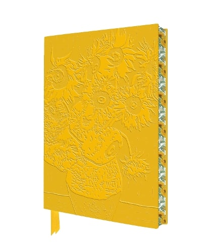 Embossed Sunflowers Yellow Journal - Artisan Art Notebooks Flame Tree Studio 9781839648687 book cover