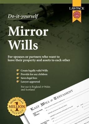 Lawpack Mirror Wills DIY Kit: For spouses or partners who want to leave their property and assets to each other 9781910143490 book cover