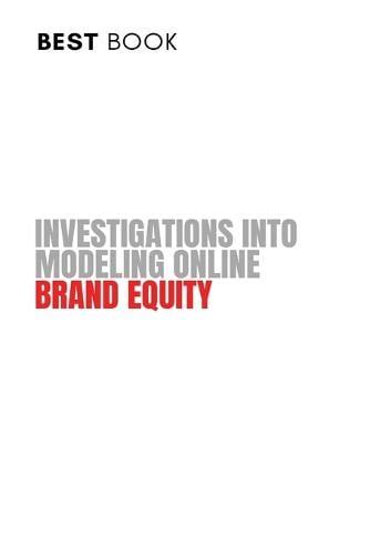 Investigations into Modeling Online Brand Equity Arunima Rana 9784061335332 book cover